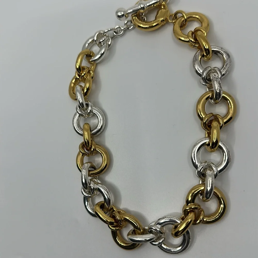 Chucky Gold and Silver Chain Necklace - Picture 3 of 10